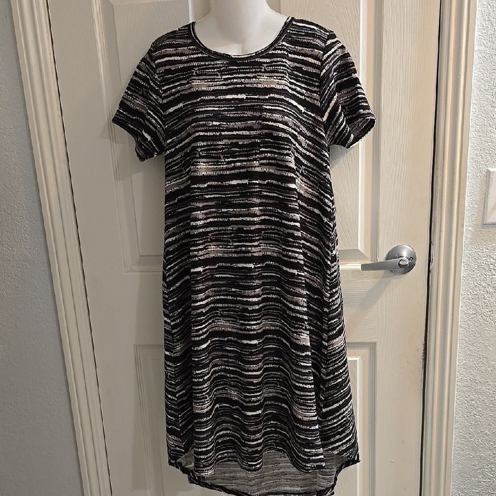NWT Lularoe Striped Black, Grey and White Women's Dress